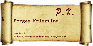 Porges Krisztina névjegykártya