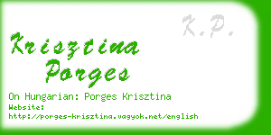 krisztina porges business card